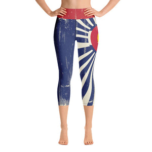 Colorado Grunge Flag - Basic Yoga Leggings