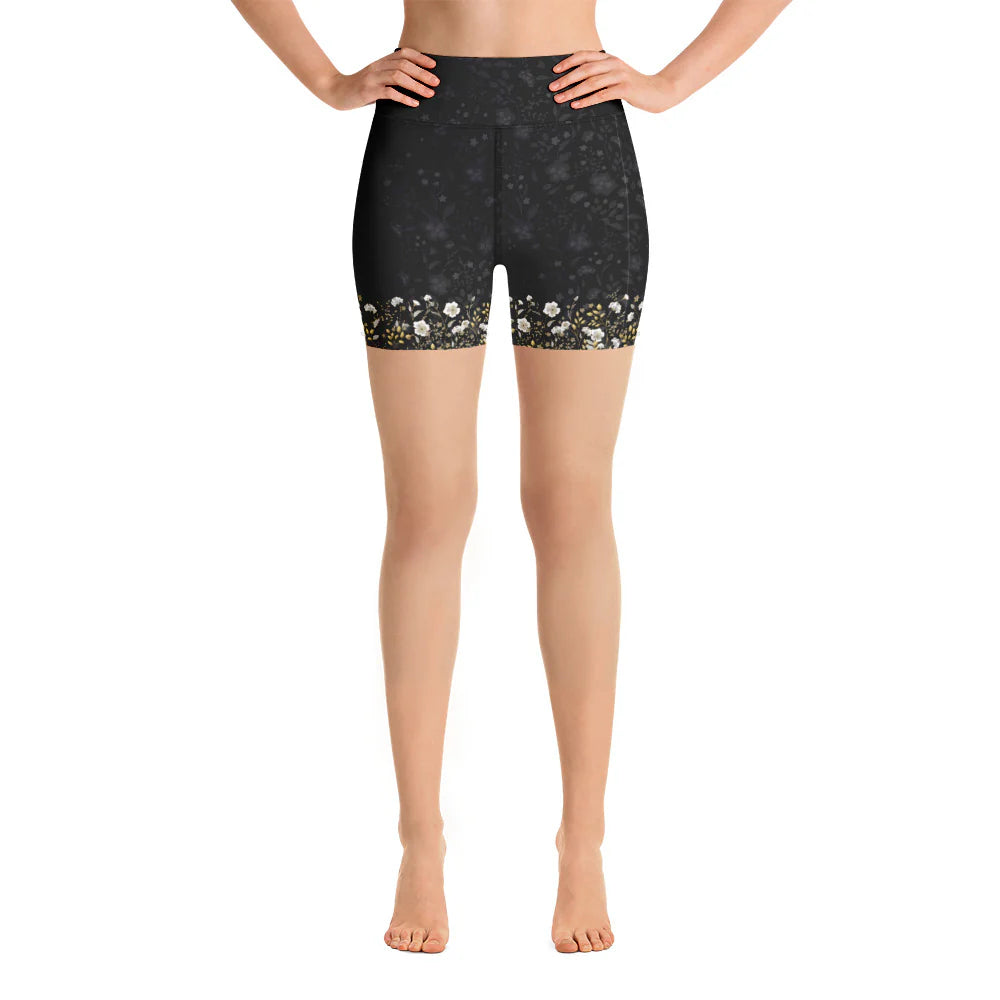 Midnight Bloom Capri Leggings