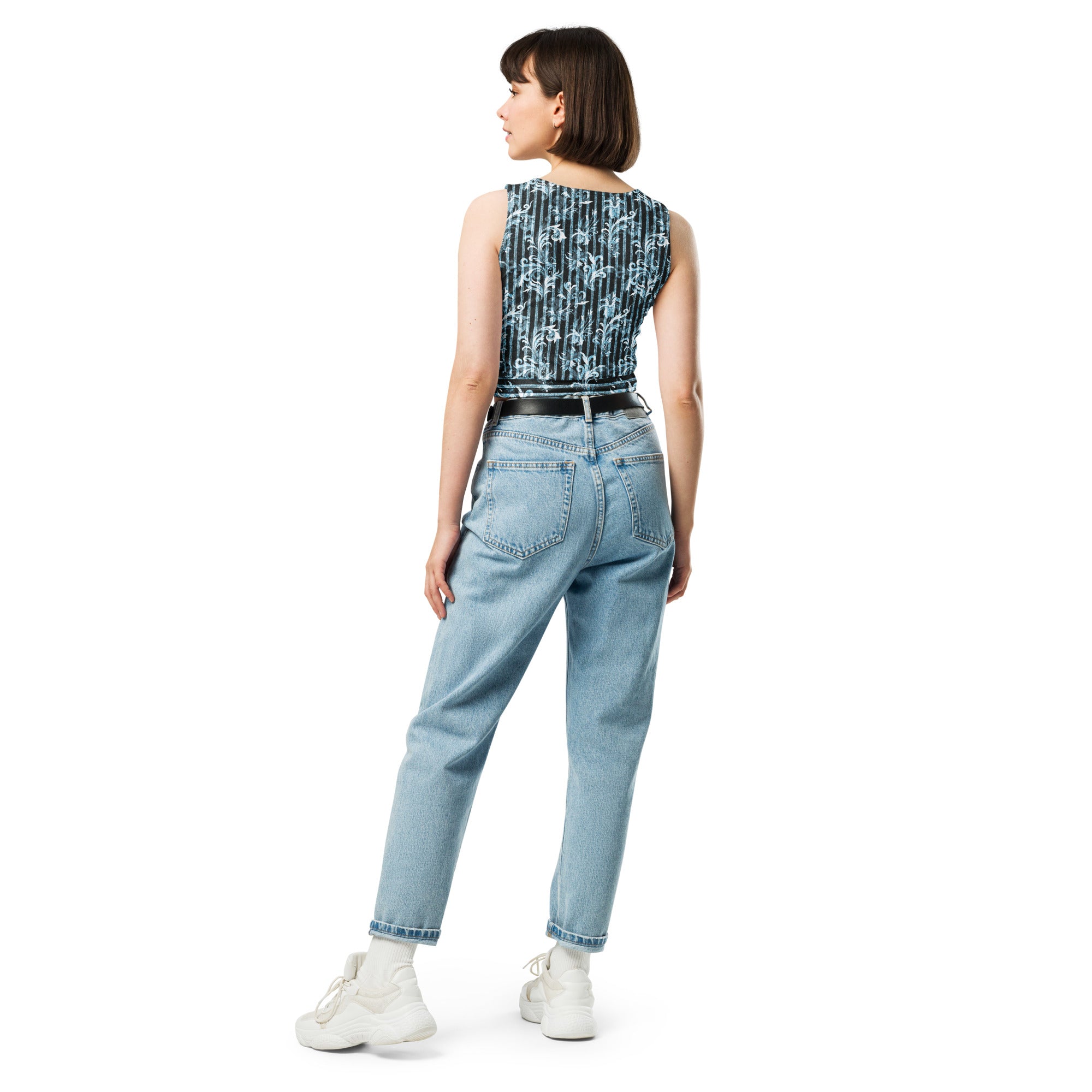 "Denim" Fleur-ish Crop Top