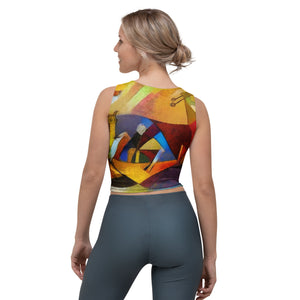 Abstract Splash Crop Top