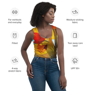 Abstract Splash Crop Top