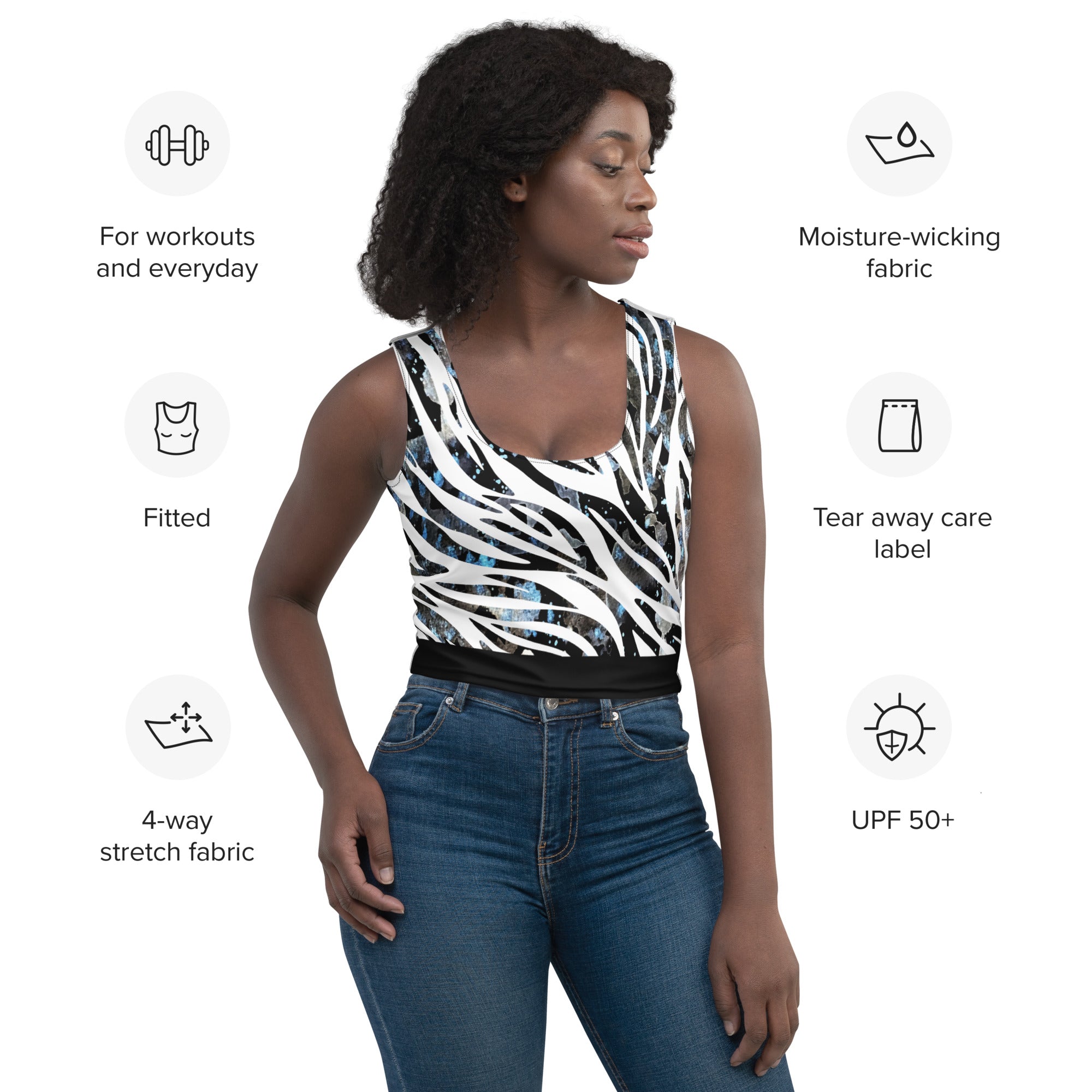 Urban Zebra Bloom Crop Top