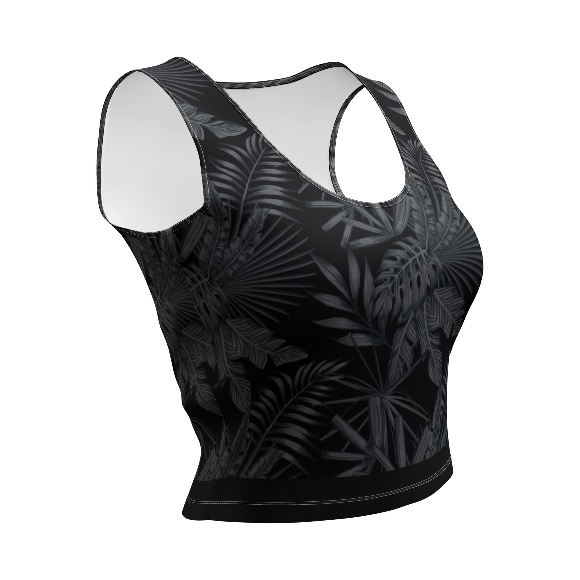 Black Tropical (Zebra Camo) Crop Top