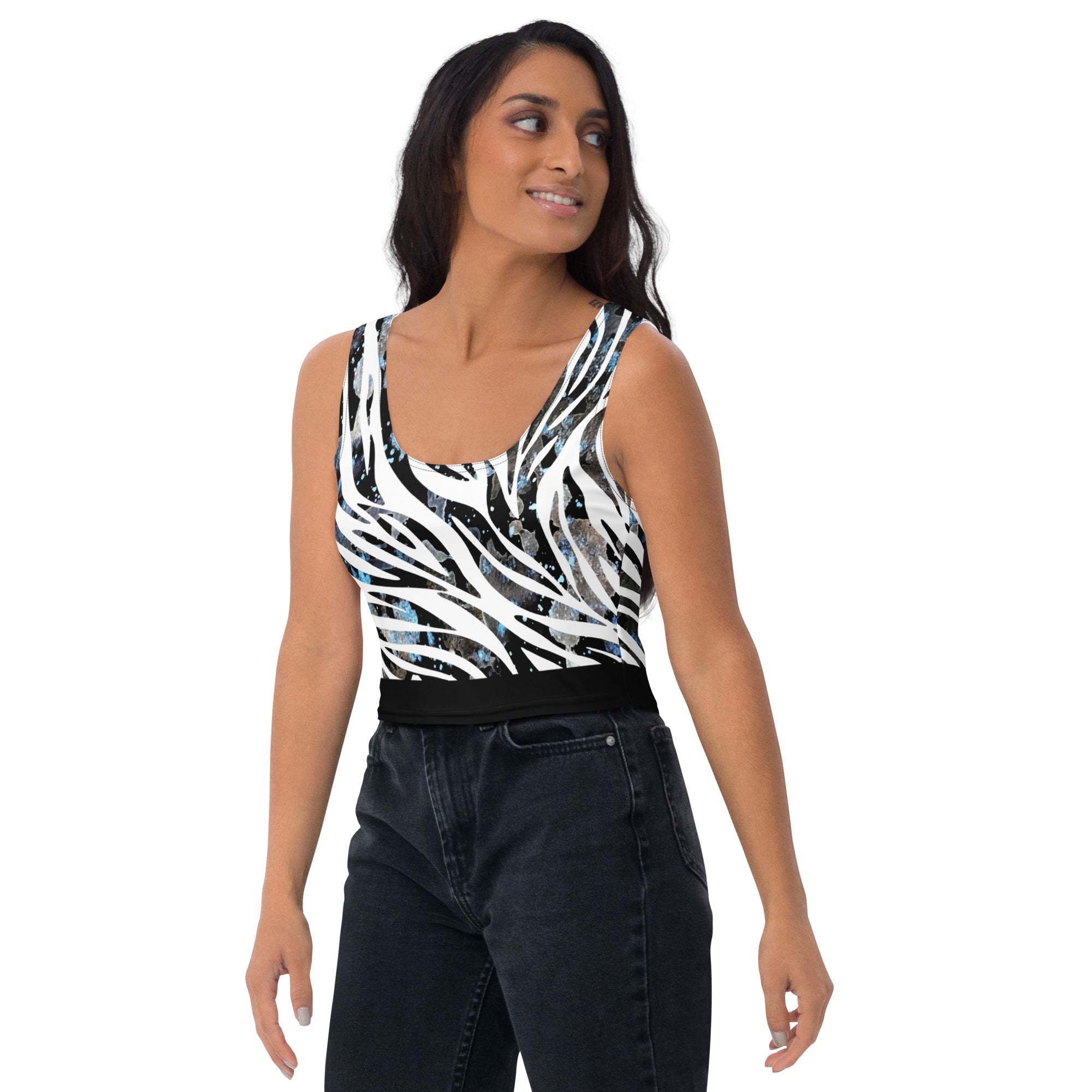 Urban Zebra Bloom Crop Top