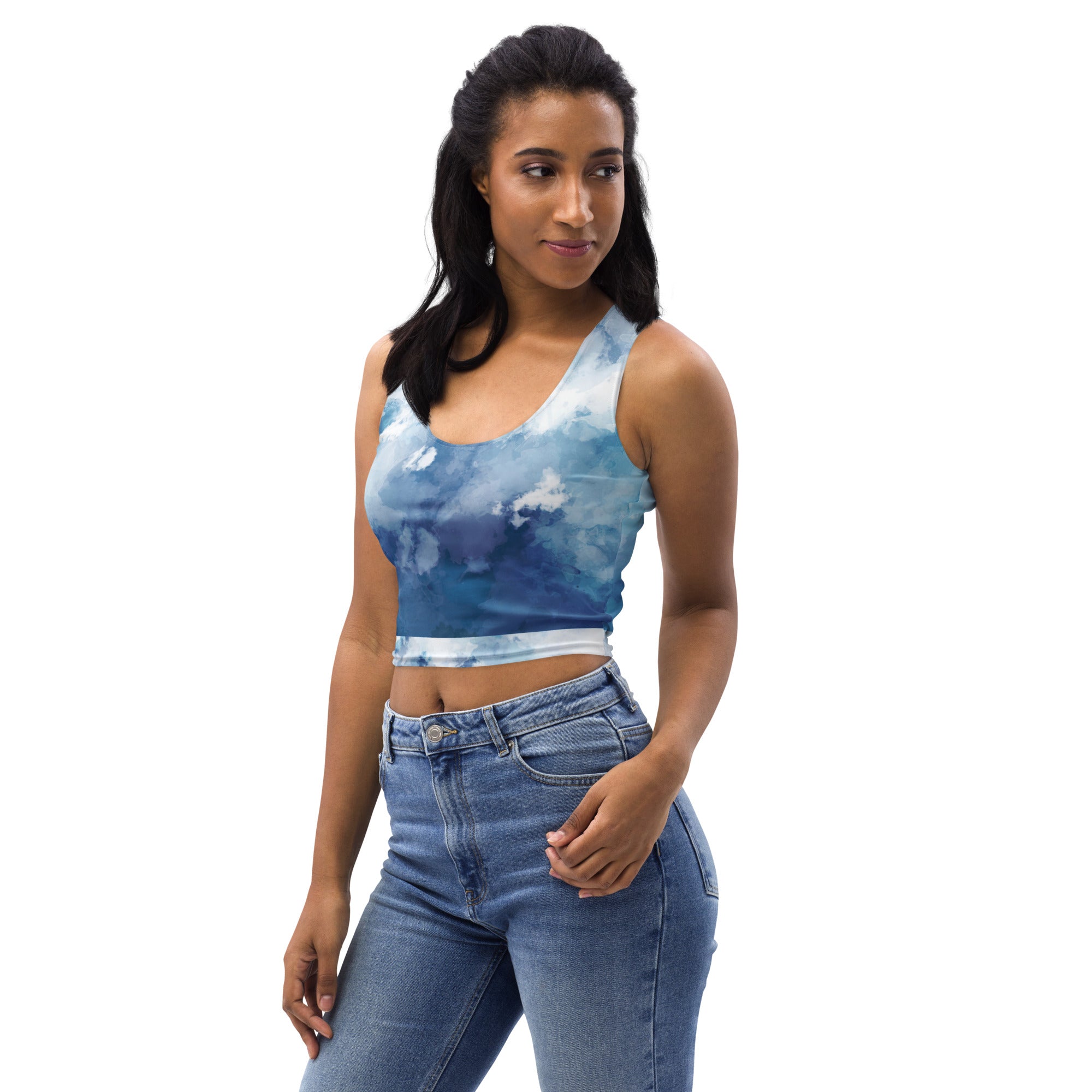 Watercolor Blues Crop Top