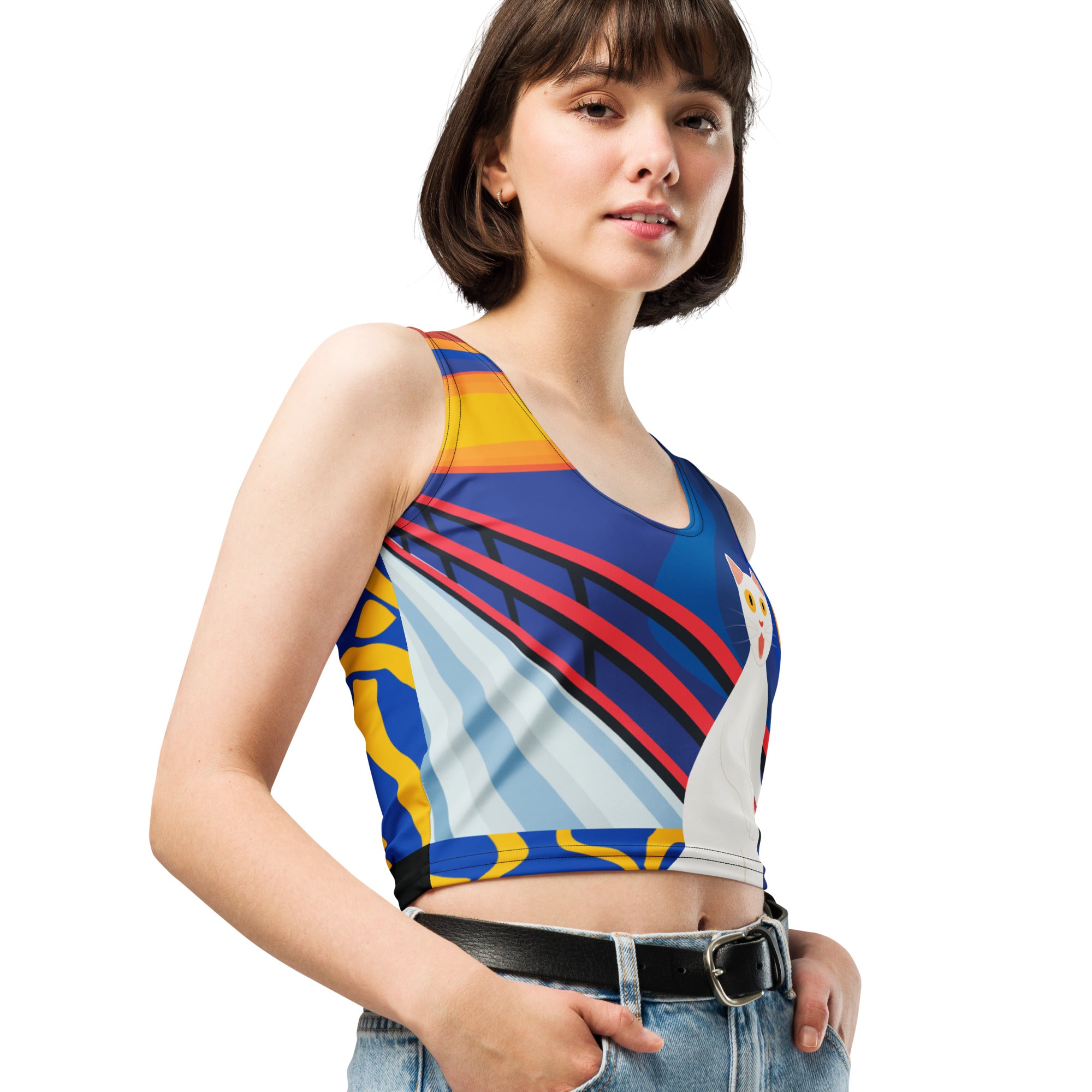 Primary Pop Cat Crop Top