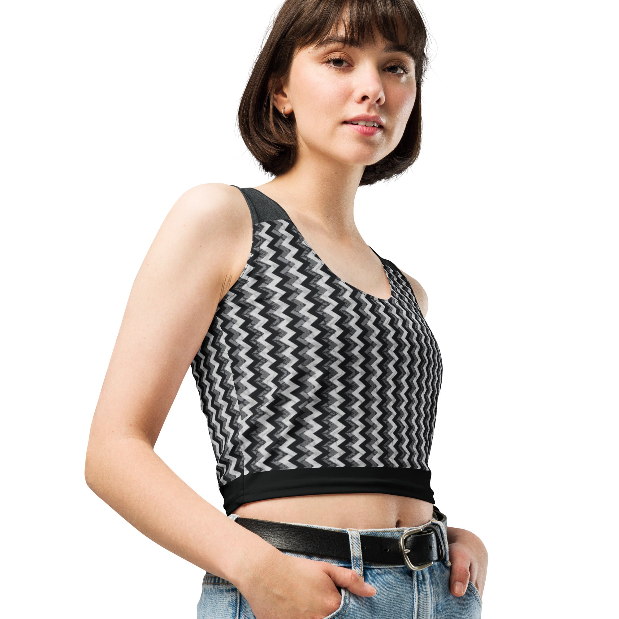 Black Magic Marble Snakeskin Crop Top