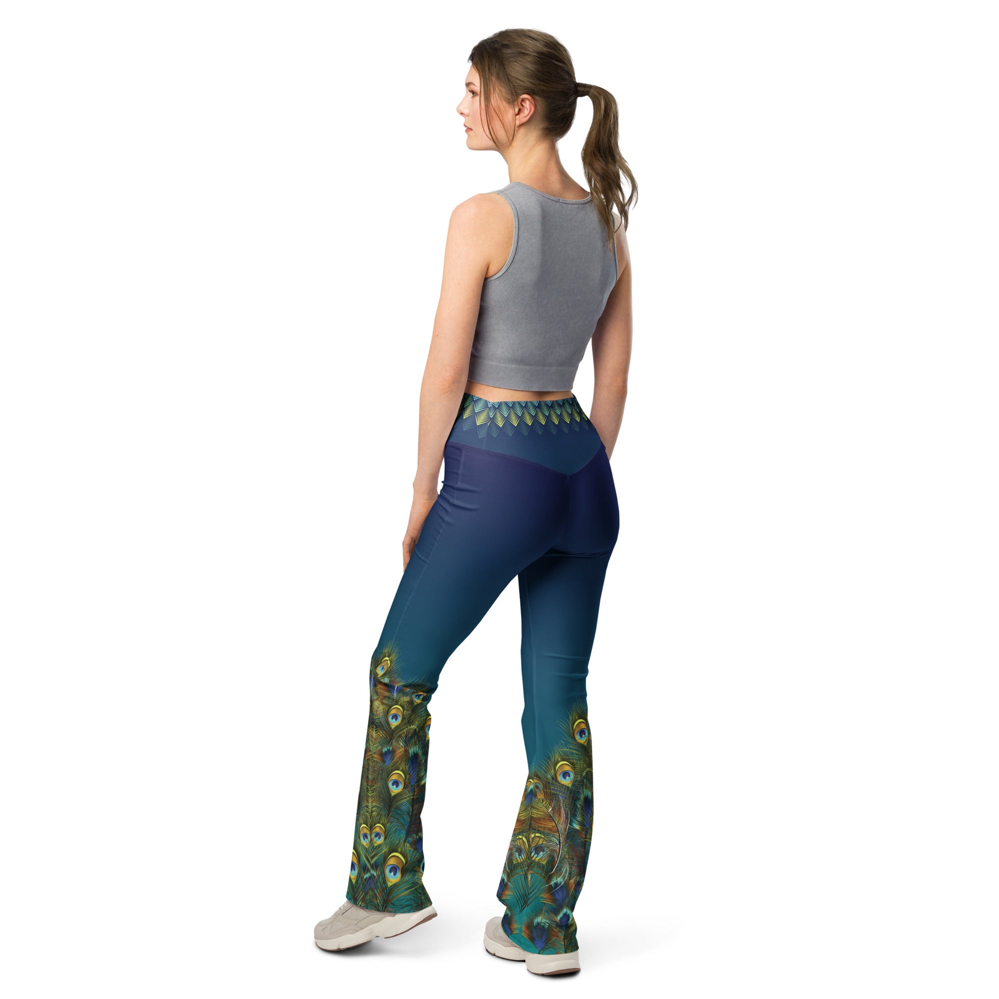 Peacock Plumage Flare leggings