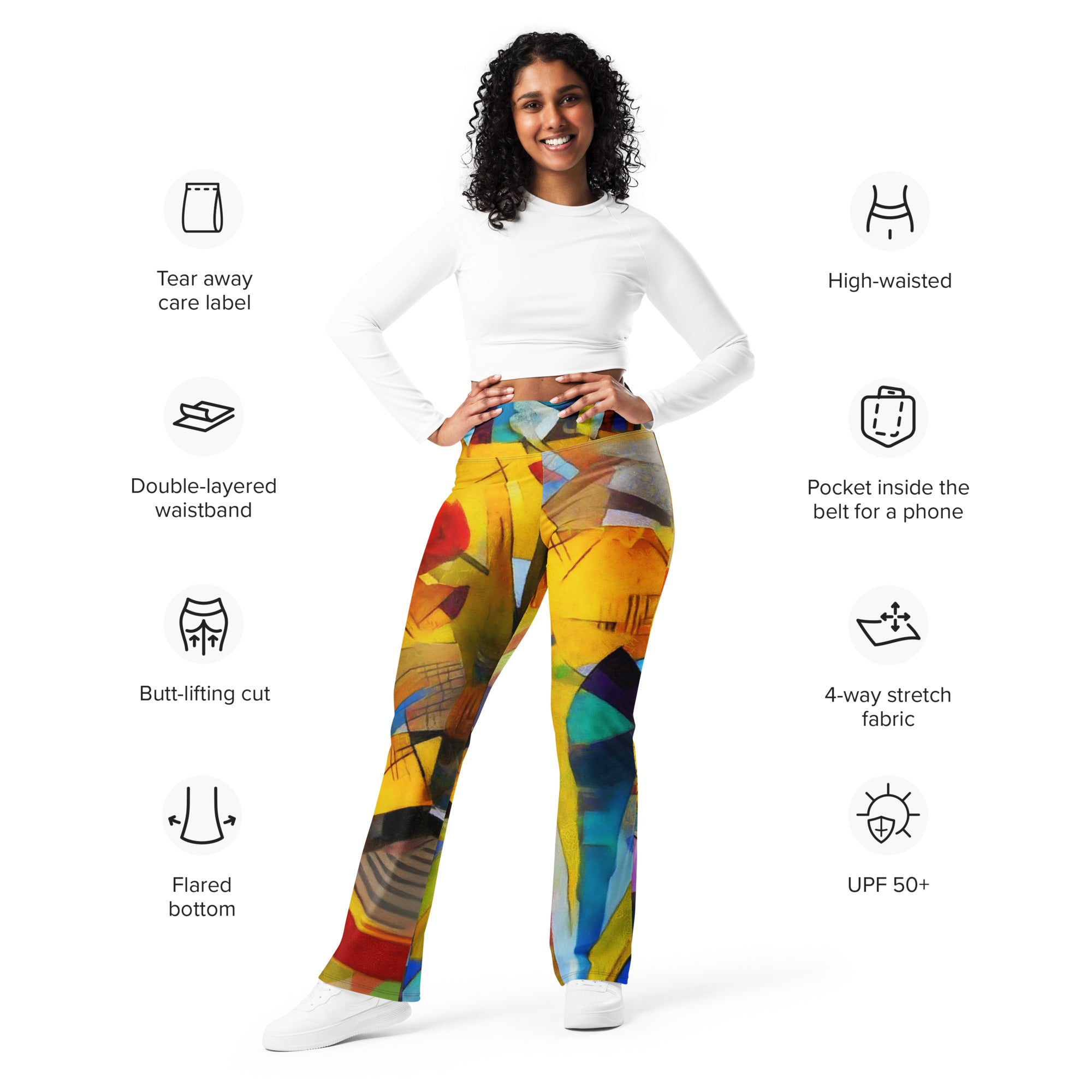 Abstract Splash Flare Leggings