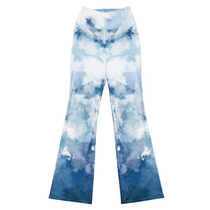 Watercolor Blues Flare leggings