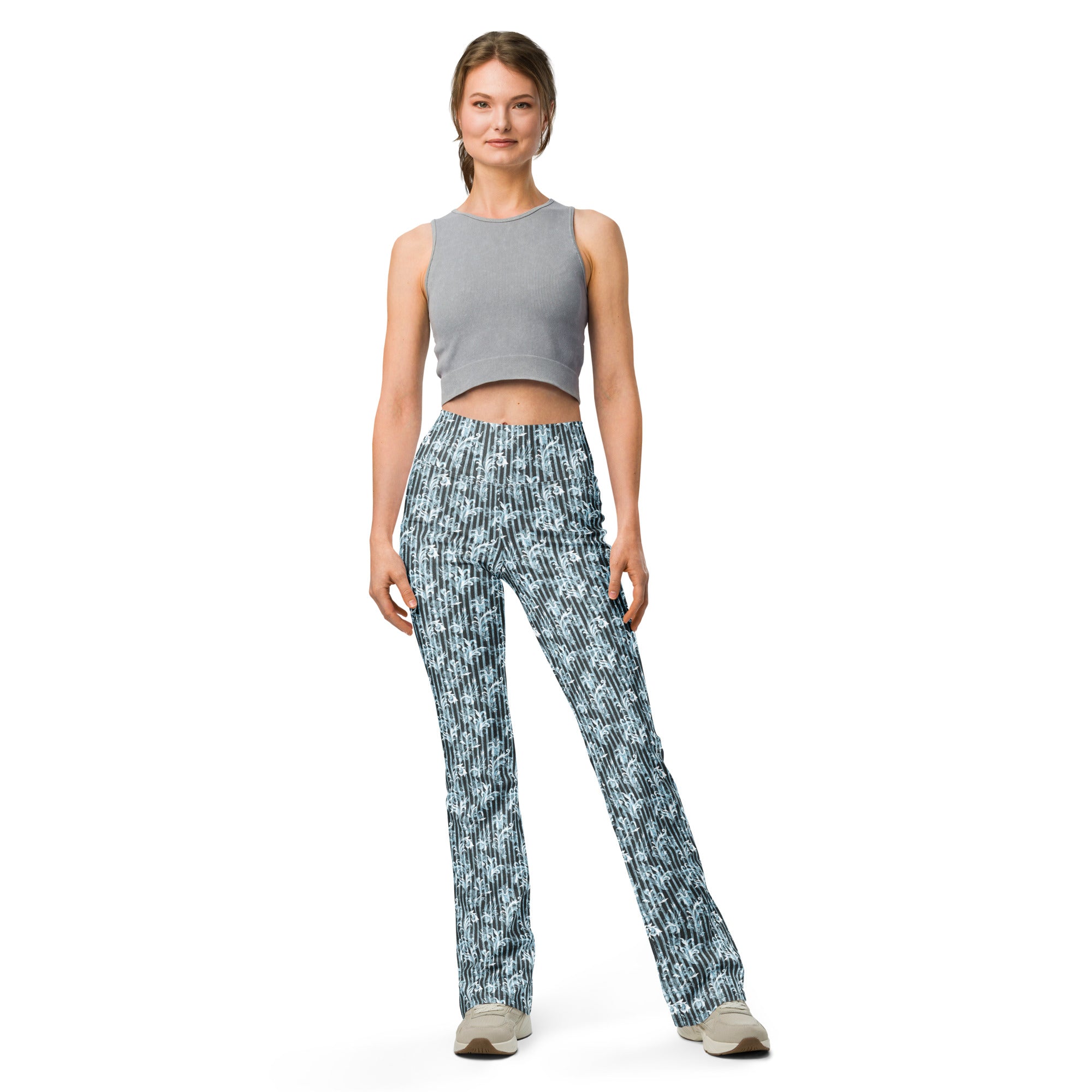 "Denim" Fleur-ish Flare leggings