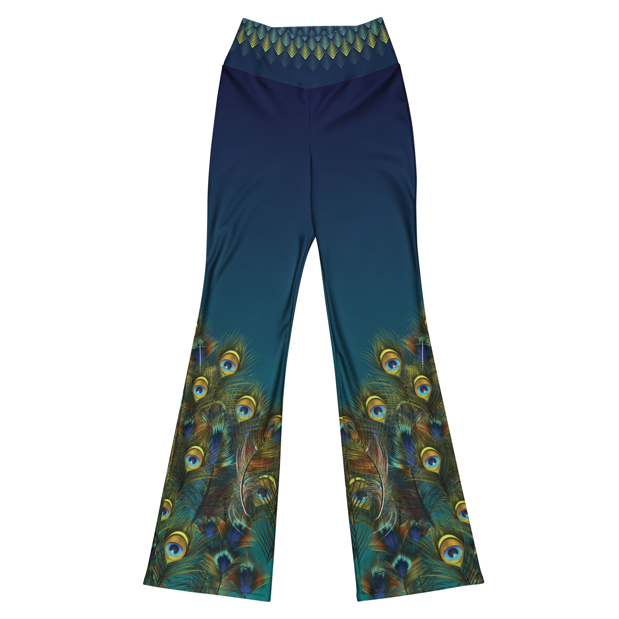 Peacock Plumage Flare leggings