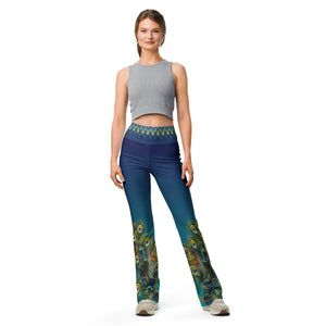 Peacock Plumage Flare leggings