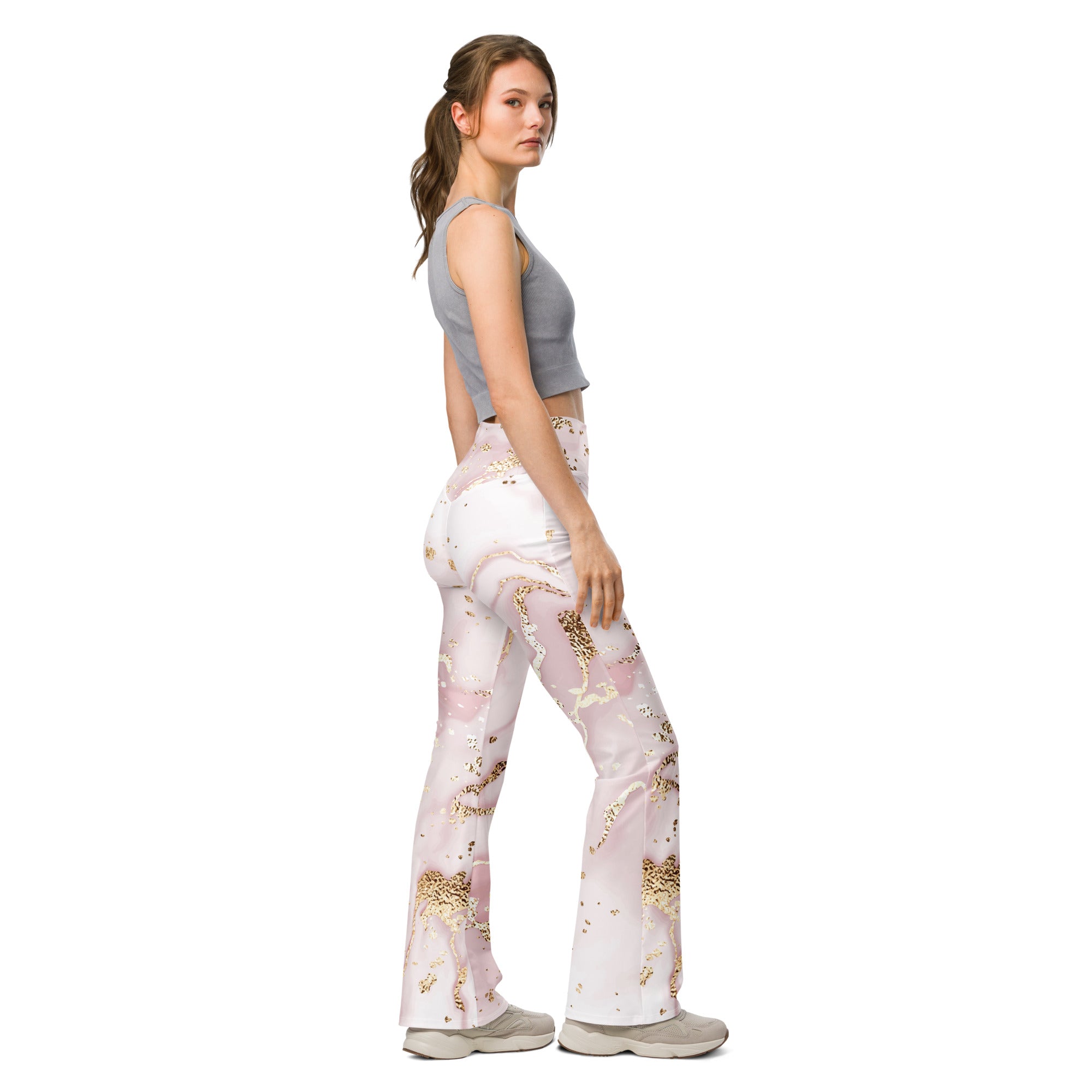 Champagne Swirl Flare leggings