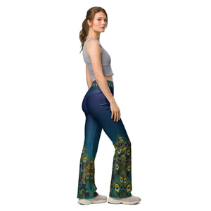 Peacock Plumage Flare leggings