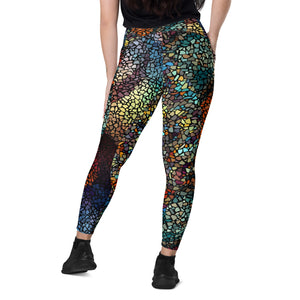 Multi Mosaics Crossover leggings with pockets