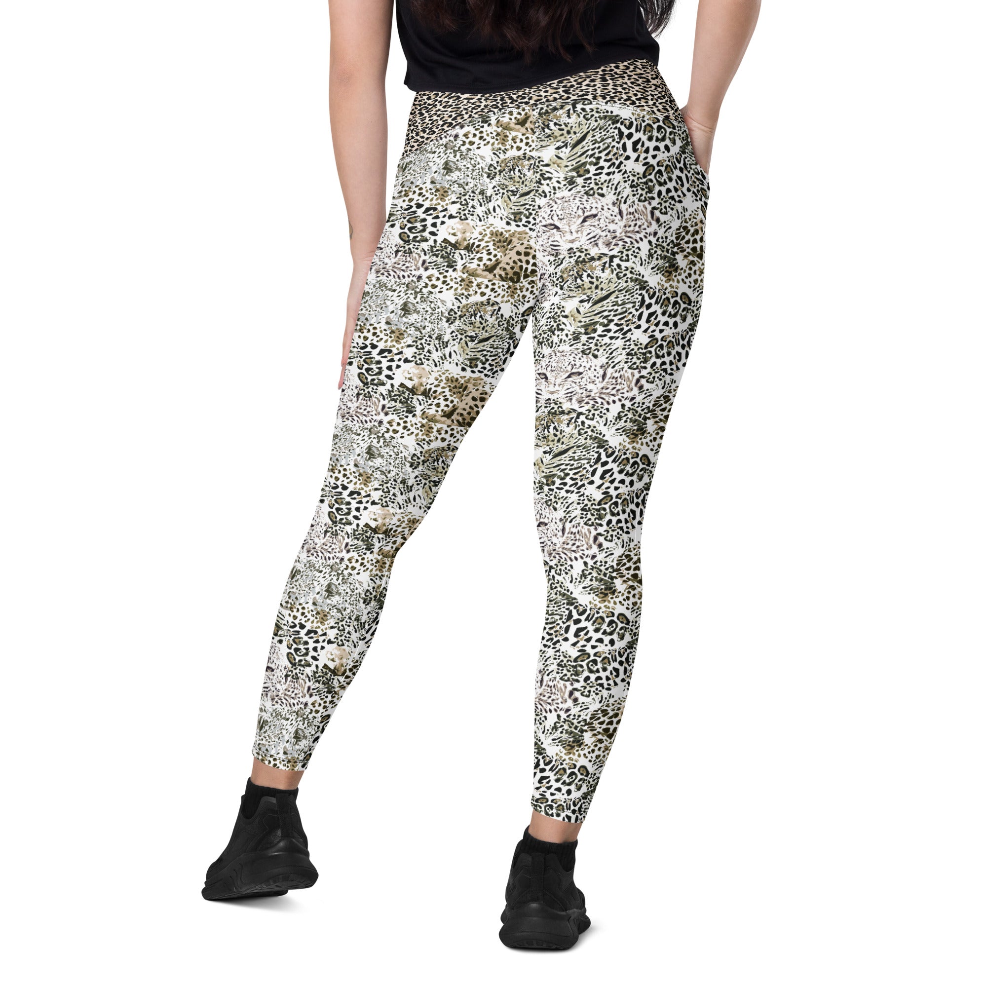 Cheetah Crossover leggings with pockets