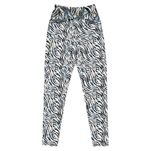 Zebra Dragonflies Crossover leggings with pockets