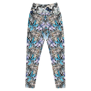 Zebra Butterflies Crossover leggings with pockets