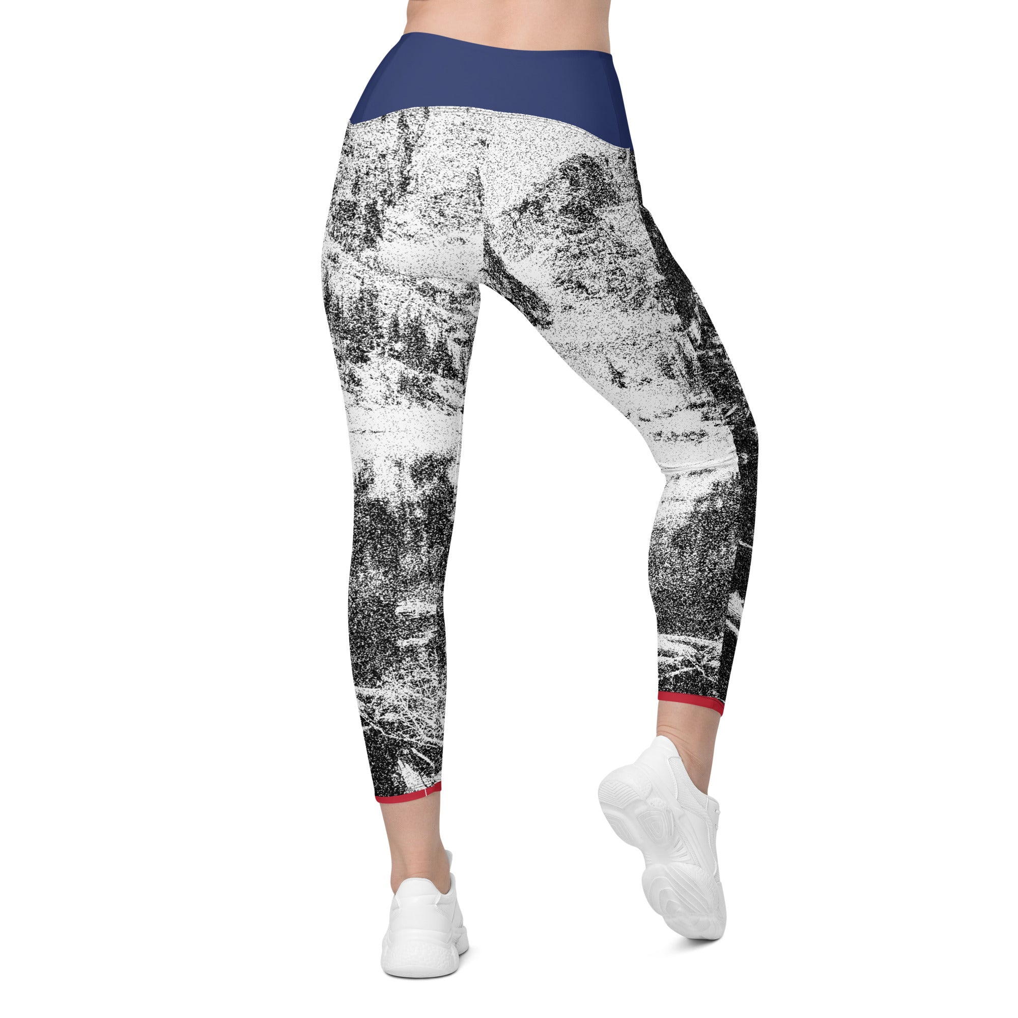 Colorado Mtn and Flag Crossover leggings with pockets