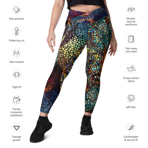 Multi Mosaics Crossover leggings with pockets