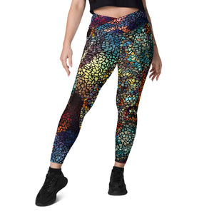 Multi Mosaics Crossover leggings with pockets