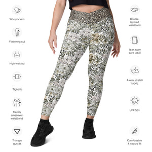 Cheetah Crossover leggings with pockets