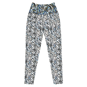 Zebra Dragonflies Crossover leggings with pockets