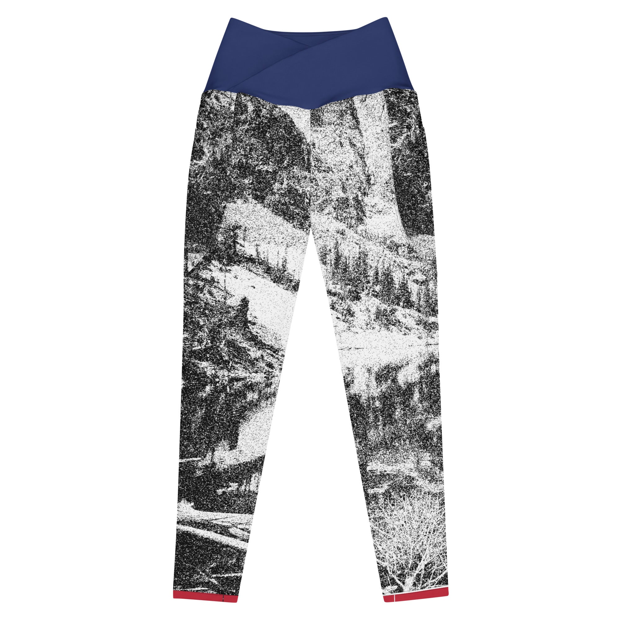 Colorado Mtn and Flag Crossover leggings with pockets