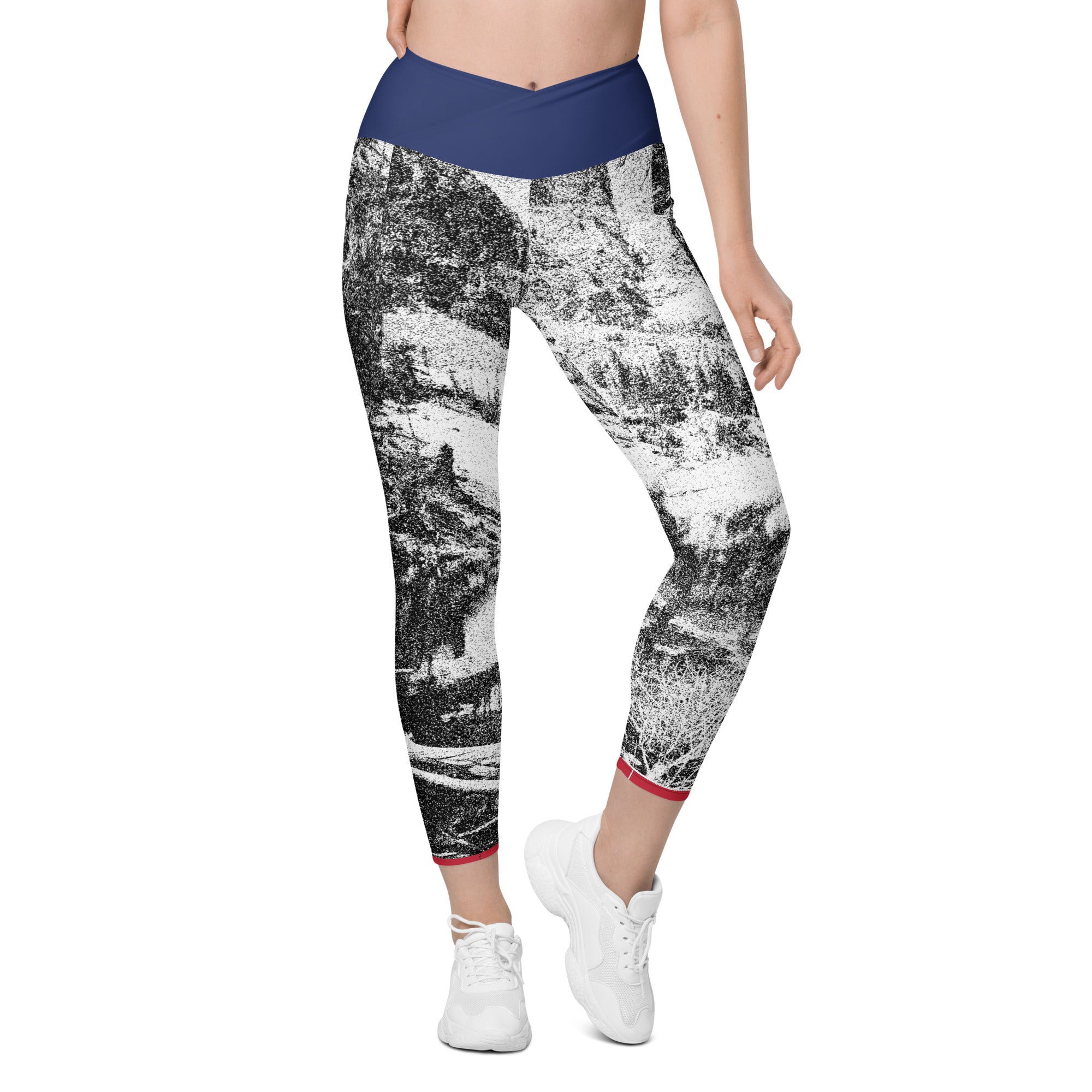 Colorado Mtn and Flag Crossover leggings with pockets