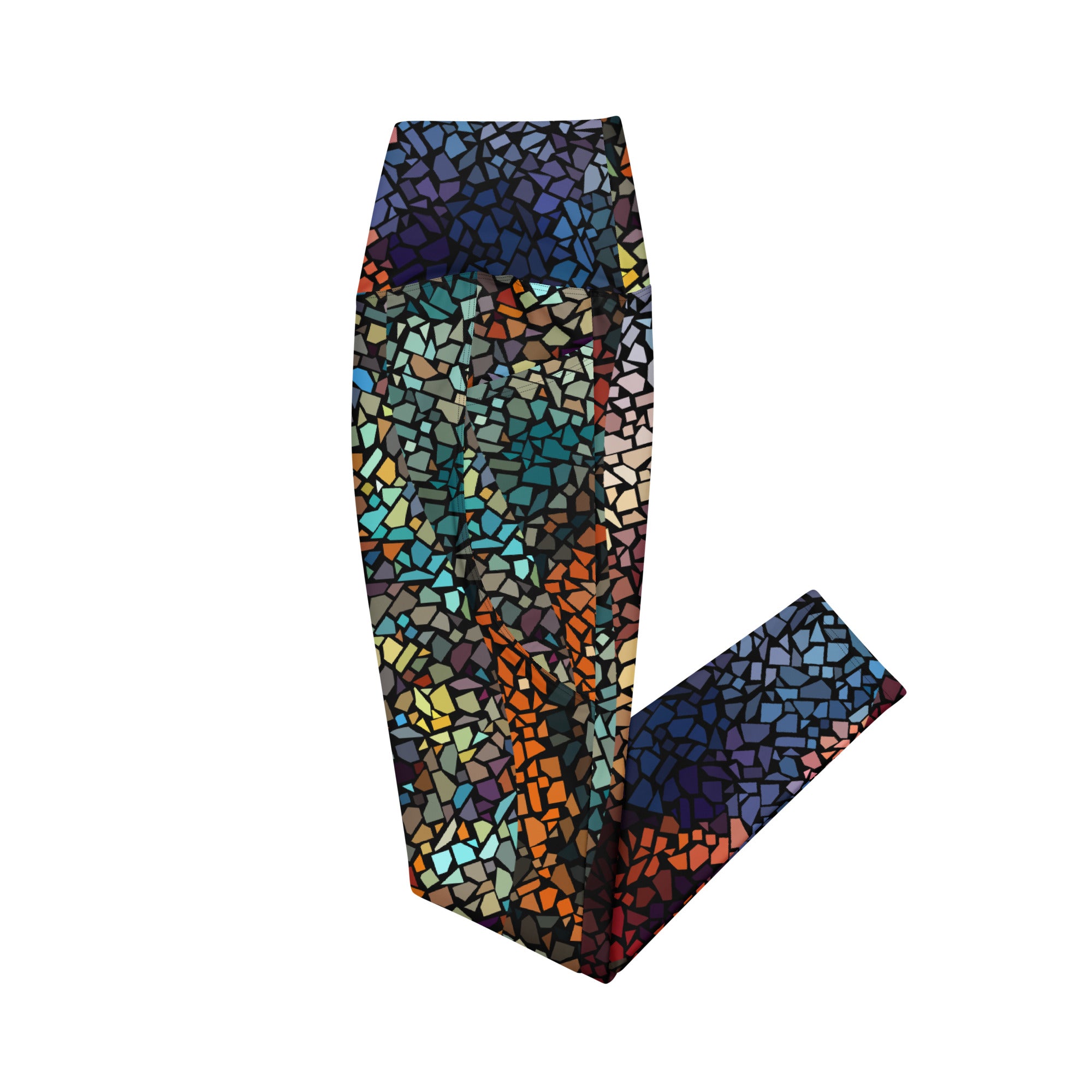 Multi Mosaics Crossover leggings with pockets