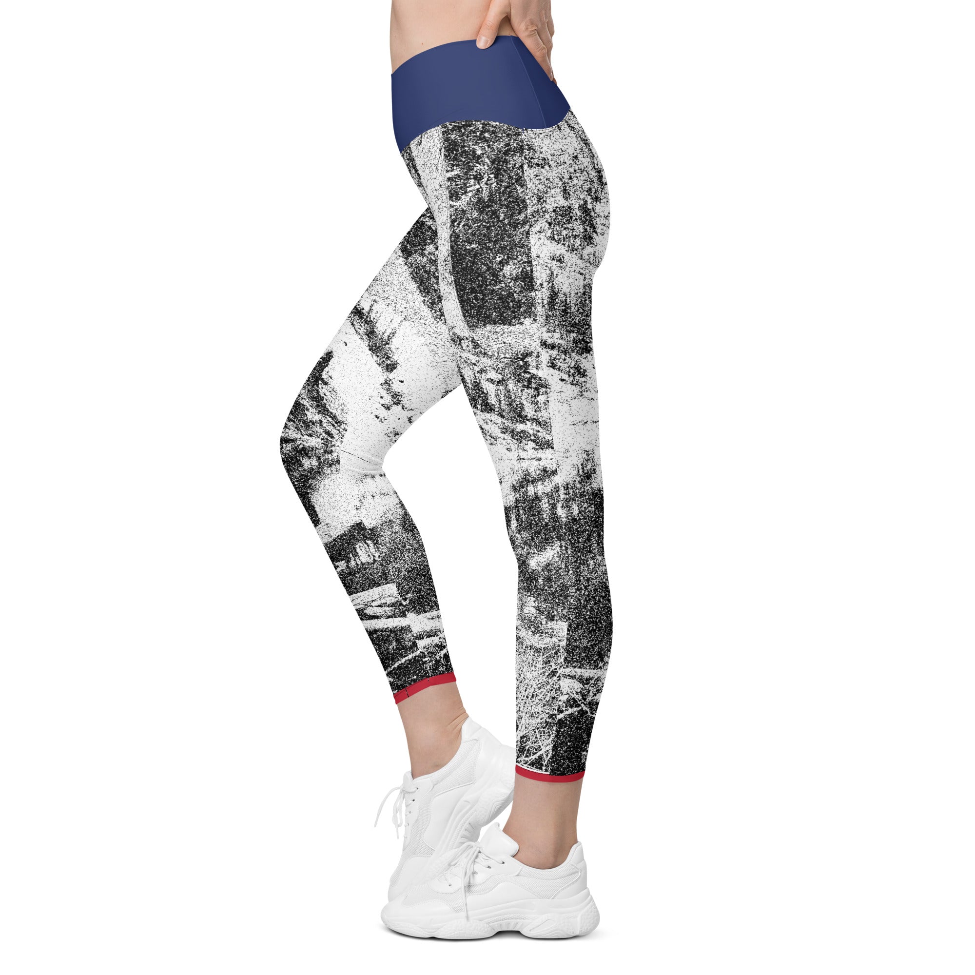 Colorado Mtn and Flag Crossover leggings with pockets