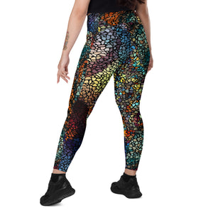 Multi Mosaics Crossover leggings with pockets