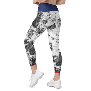 Colorado Mtn and Flag Crossover leggings with pockets