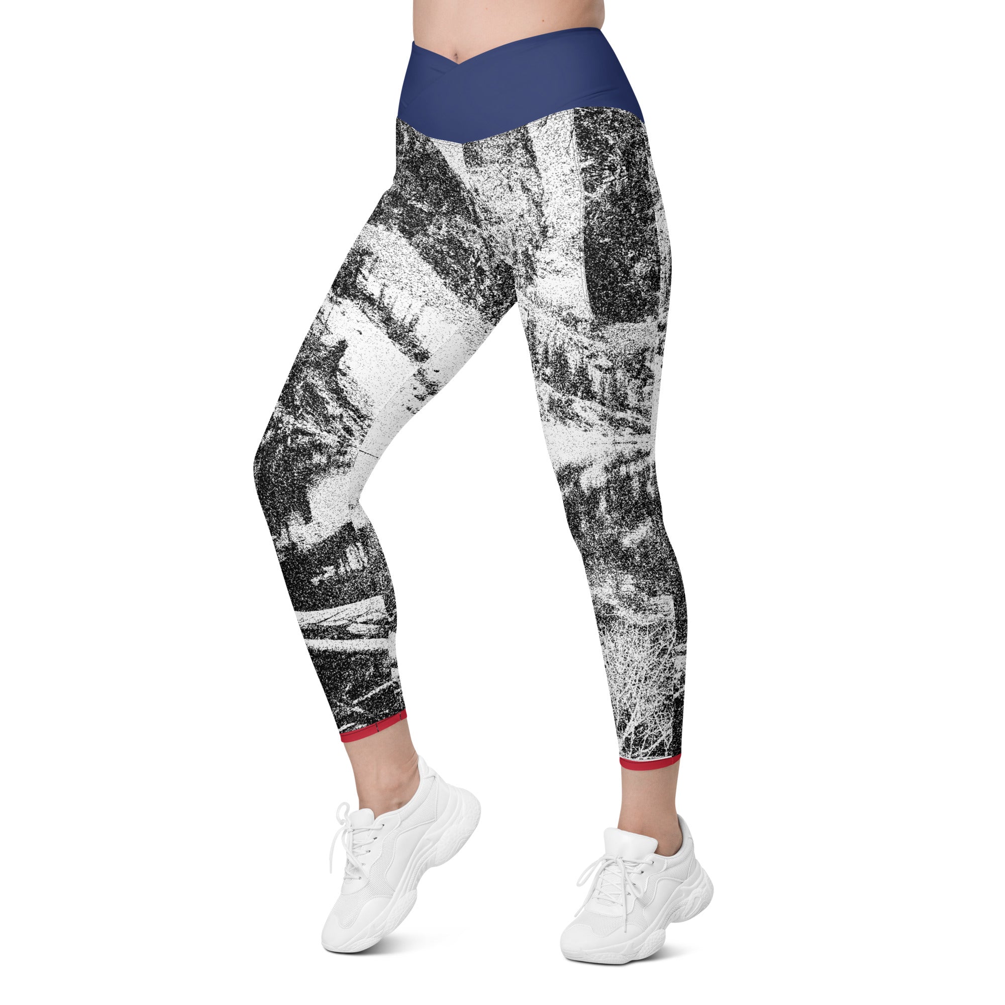 Colorado Mtn and Flag Crossover leggings with pockets