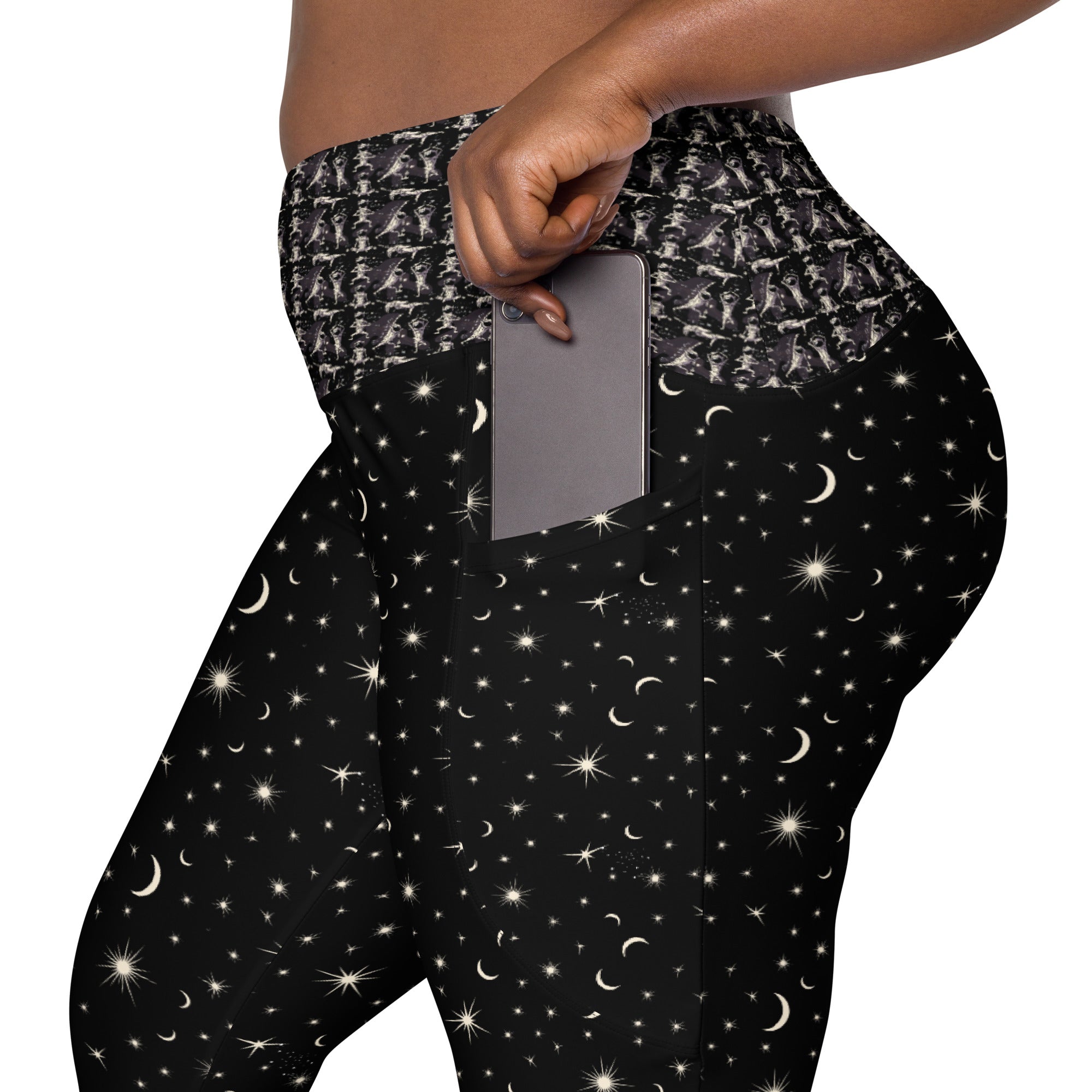 Planets and Yoga Astronauts Crossover leggings with pockets