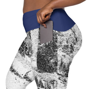 Colorado Mtn and Flag Crossover leggings with pockets