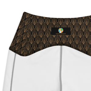 Black and Gold Butterflies Crossover leggings with pockets