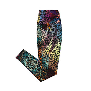 Multi Mosaics Crossover leggings with pockets