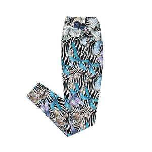 Zebra Butterflies Crossover leggings with pockets