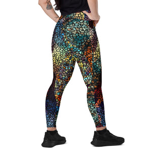 Multi Mosaics Crossover leggings with pockets