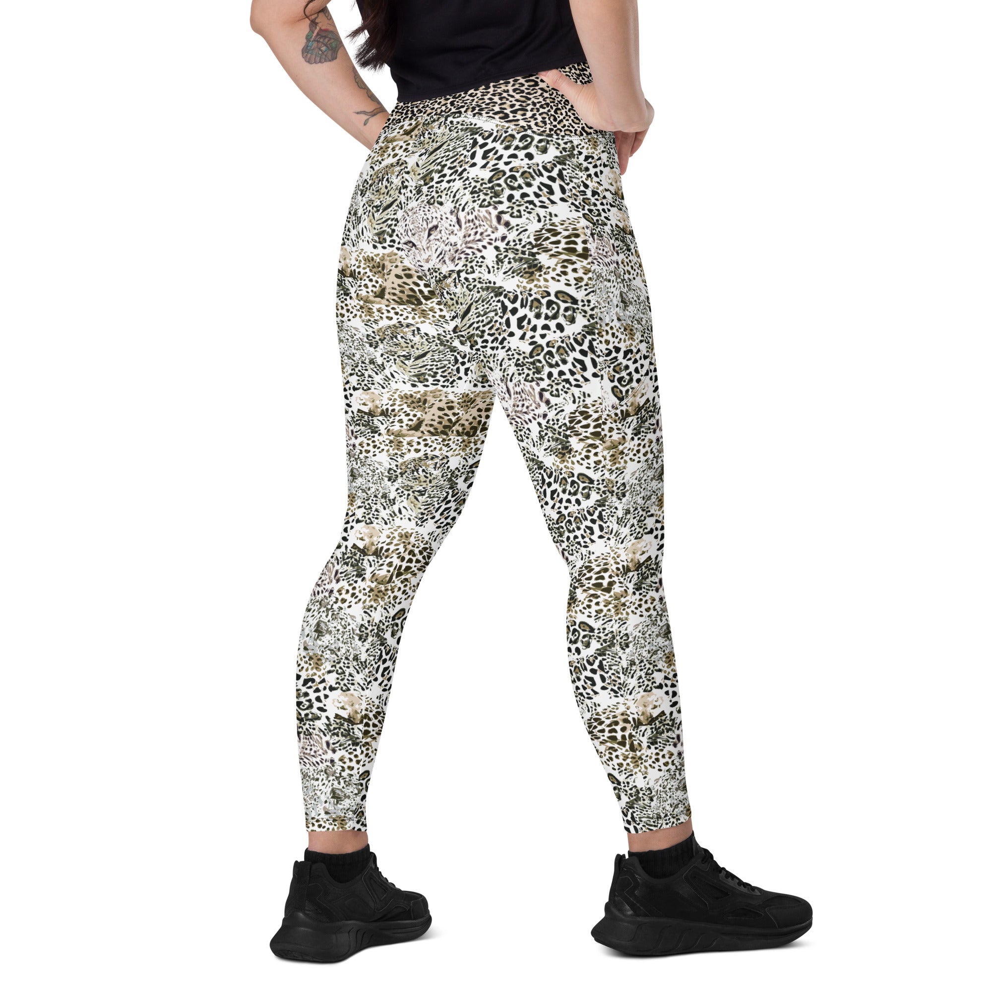 Cheetah Crossover leggings with pockets