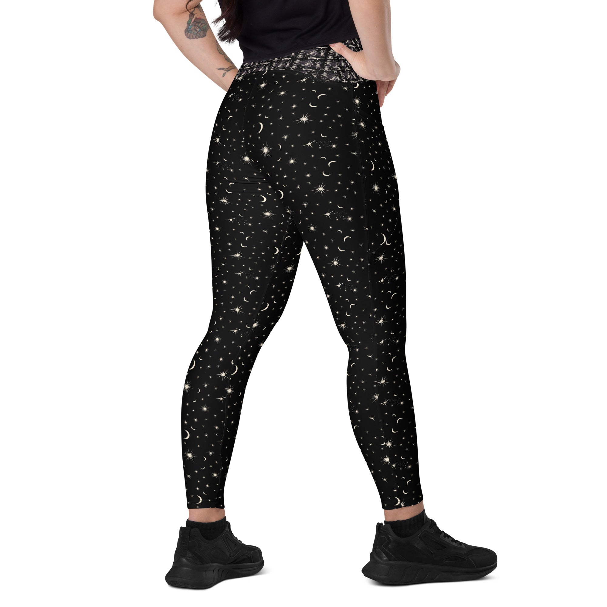 Planets and Yoga Astronauts Crossover leggings with pockets