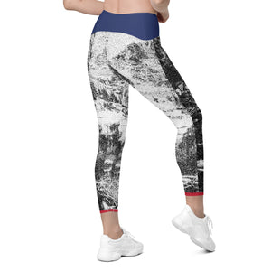 Colorado Mtn and Flag Crossover leggings with pockets