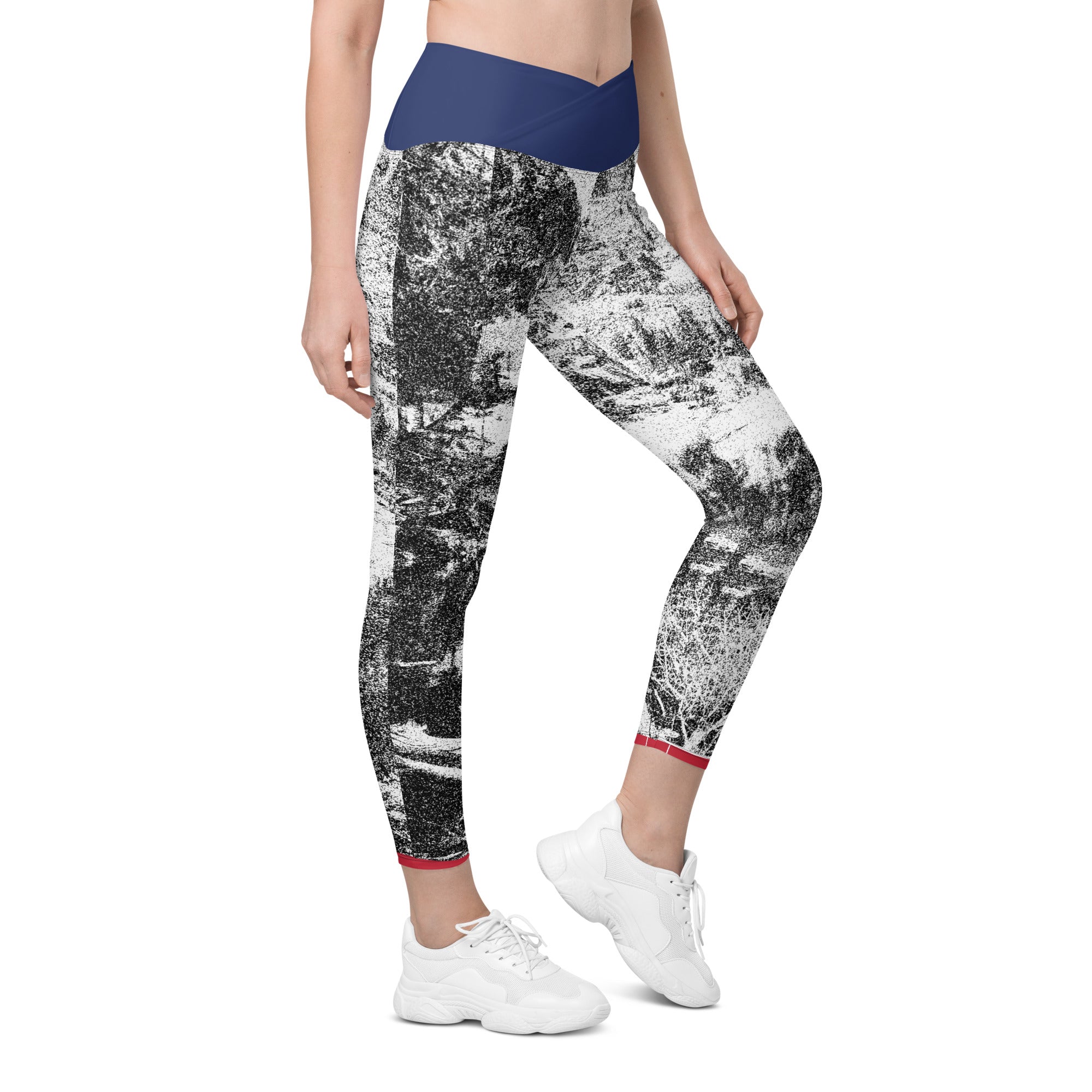 Colorado Mtn and Flag Crossover leggings with pockets