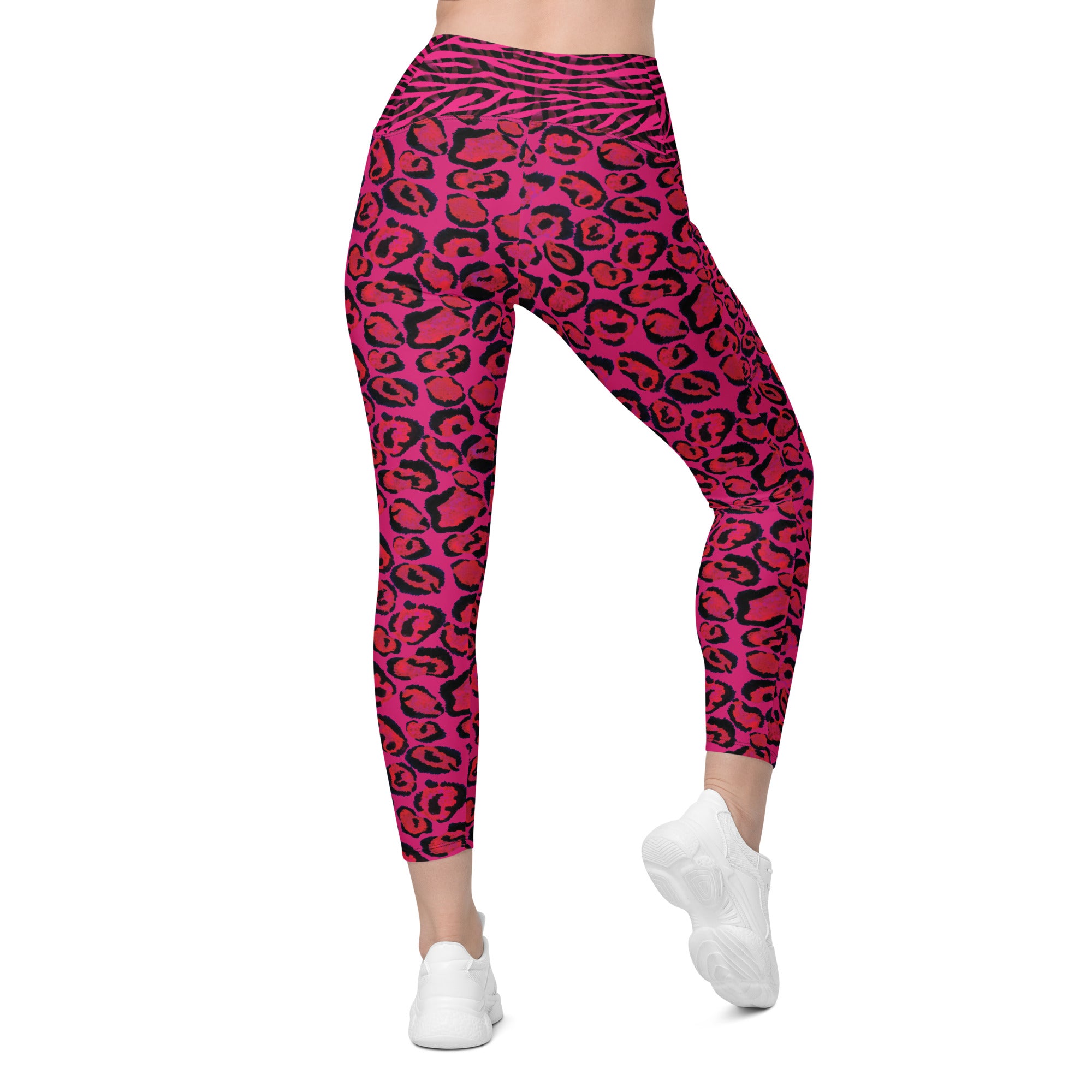 Hot Pink Cheetah and Zebra Leggings with pockets