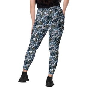 Animal Print Patchwork Leggings with pockets