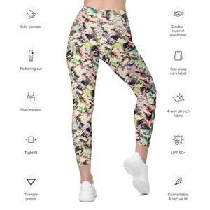 Multicolor Abstract Leggings with pockets