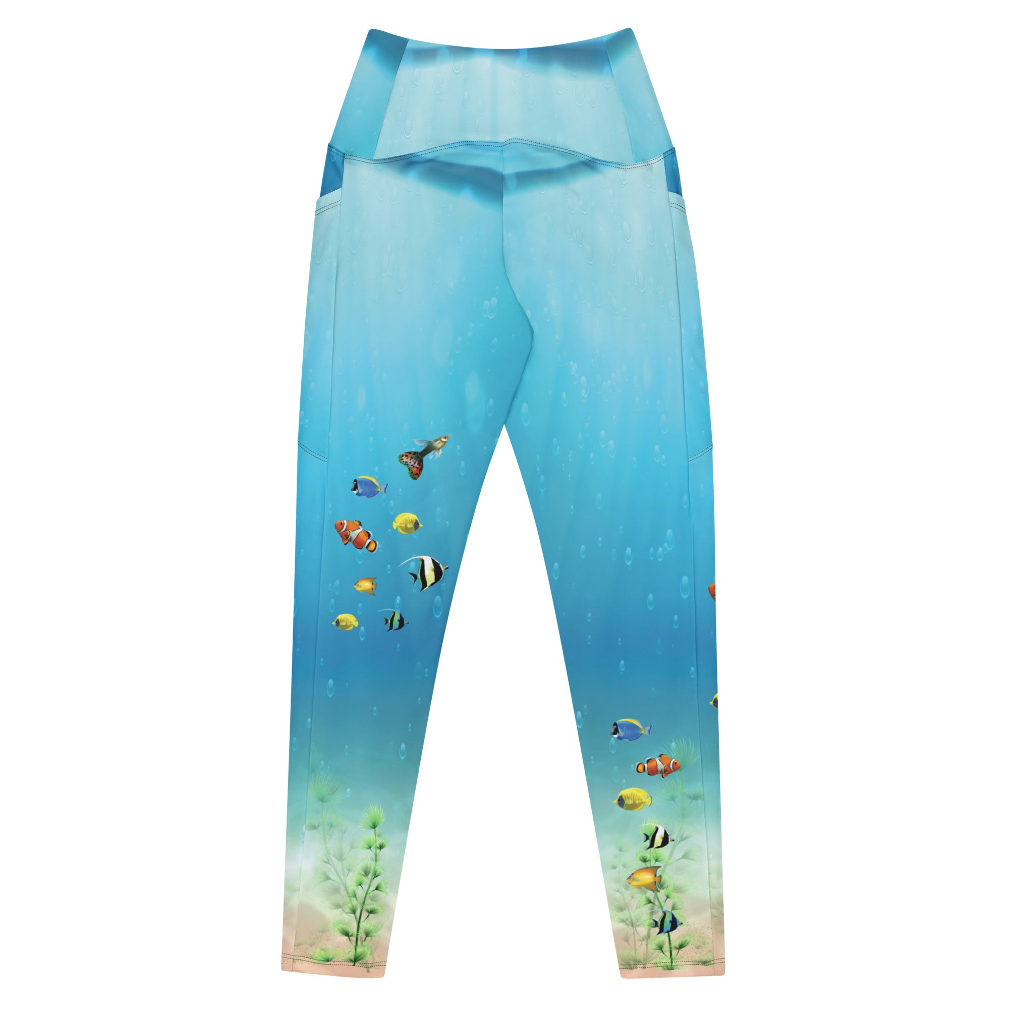 Ocean and Fish Leggings with pockets