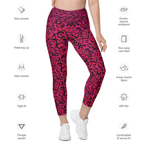 Hot Pink Cheetah and Zebra Leggings with pockets